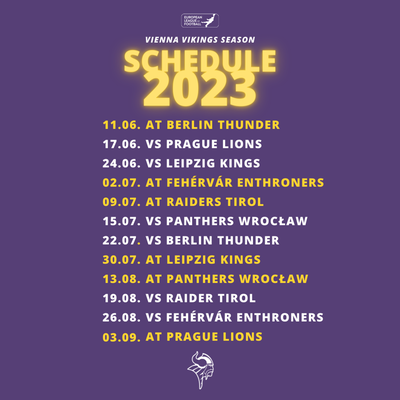 Vienna Vikings Schedule 2023