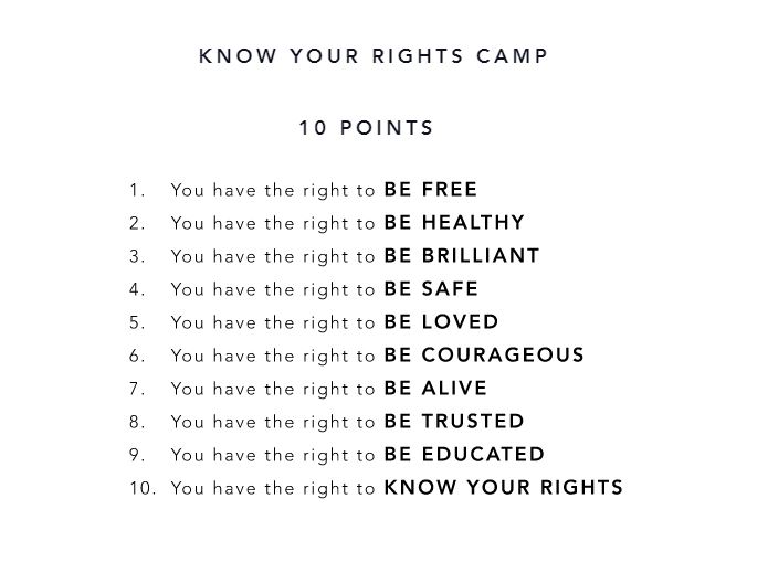 Die 10 Punkte der Know Your Rights Camps