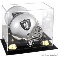 Goldene klassische Mini-Vitrine für Las Vegas Raiders-Helm