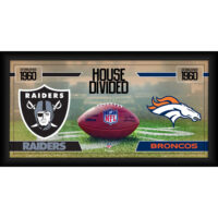 Las Vegas Raiders vs. Denver Broncos Gerahmte 10″ x 20″ Haus geteilte Football-Collage