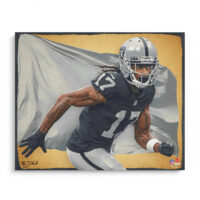 Davante Adams Las Vegas Raiders Fotodruck, 40,6 x 50,8 cm, entworfen und signiert vom Künstler Brian Konnick, limitierte Auflage 25