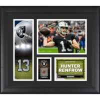 Hunter Renfrow Las Vegas Raiders Gerahmte 15″ x 17″ Spielercollage mit einem Stück eines Spielballs