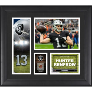 Hunter Renfrow Las Vegas Raiders Gerahmte 15″ x 17″ Spielercollage mit einem Stück eines Spielballs