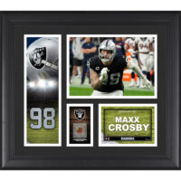 Maxx Crosby Las Vegas Raiders – gerahmte Spielercollage, 15 x 17 Zoll, mit einem Stück eines Spielballs