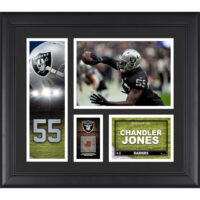 Chandler Jones Las Vegas Raiders Gerahmte 15″ x 17″ Spielercollage mit einem Stück eines Spielballs