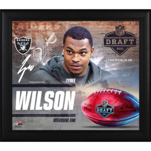 Tyree Wilson Las Vegas Raiders Faksimile-Signatur gerahmt 15″ x 17″ 2023 NFL Draft Day Collage