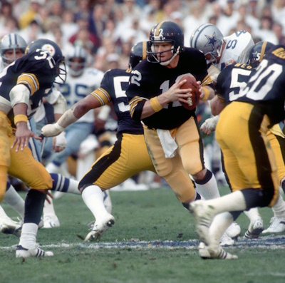 Terry Bradshaw, (12) im Super Bowl XIII, Pittsburgh Steelers vs. Dallas Cowboy
