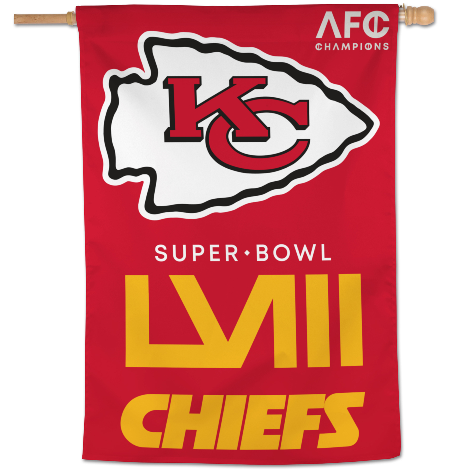 WinCraft Kansas City Chiefs 2023 AFC Champions 28″ x 40″ einseitiges vertikales Banner