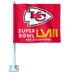 WinCraft Kansas City Chiefs 2023 AFC Champions 11,75″ x 14″ zweiseitige Autoflagge