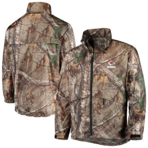 Herren Dunbrooke Realtree Camo Kansas City Chiefs Circle Sportsman wasserdichte, verstaubare Jacke mit durchgehendem Reißverschluss