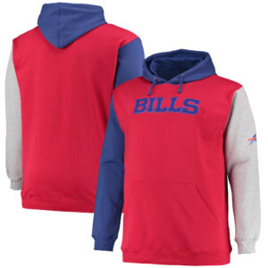 Buffalo Bills Big & Tall Pullover Hoodie für Herren in Königsblau/Rot