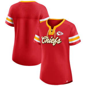 Kansas City Chiefs Original State Fanatics T-Shirt zum Schnüren für Damen, Rot