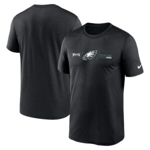 Schwarzes Nike Philadelphia Eagles Horizontal Lockup Legend T-Shirt für Herren