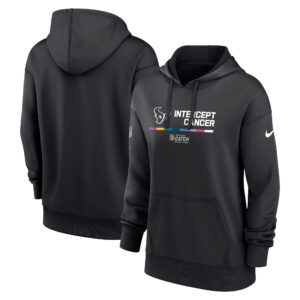 Schwarzer Nike Houston Texans 2022 NFL Crucial Catch Therma Performance Pullover-Hoodie für Damen