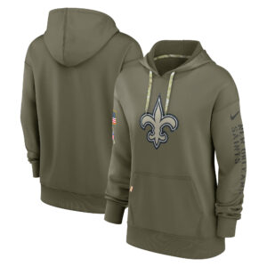 Nike New Orleans Saints 2022 Salute To Service Performance Pullover-Hoodie für Damen in Olive