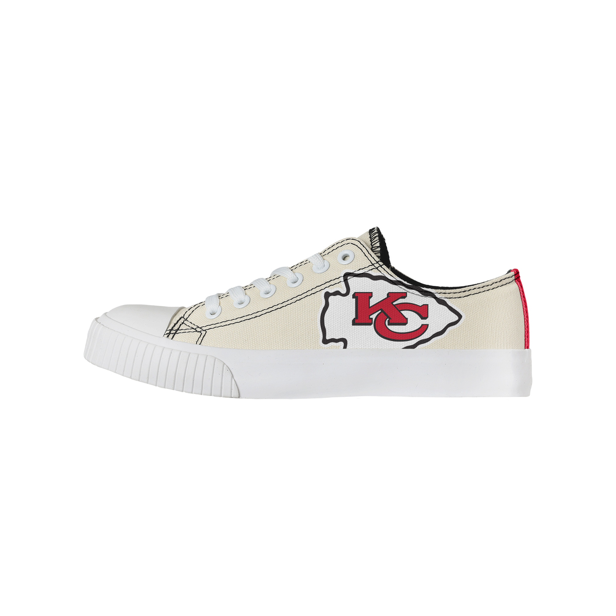 FOCO Kansas City Chiefs Low-Top-Leinwandschuhe für Damen in Creme