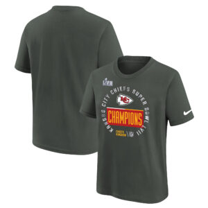Nike Anthrazitfarbenes Nike Kansas City Chiefs Super Bowl LVII Champions Locker Room Trophy Collection T-Shirt für Vorschulkinder
