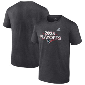 Herren Fanatics Heather Charcoal Houston Texans 2023 NFL Playoffs Ready T-Shirt