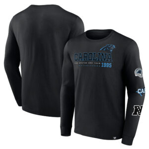 Carolina Panthers High Whip Pitcher Fanatics Langarm-T-Shirt für Herren, schwarz