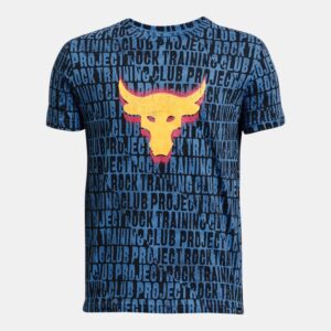 Project Rock BB Kurzarm-Shirt mit Print für Jungen Viral Blau / Astro Rosa / Schwarz YXS (122 – 127 cm)