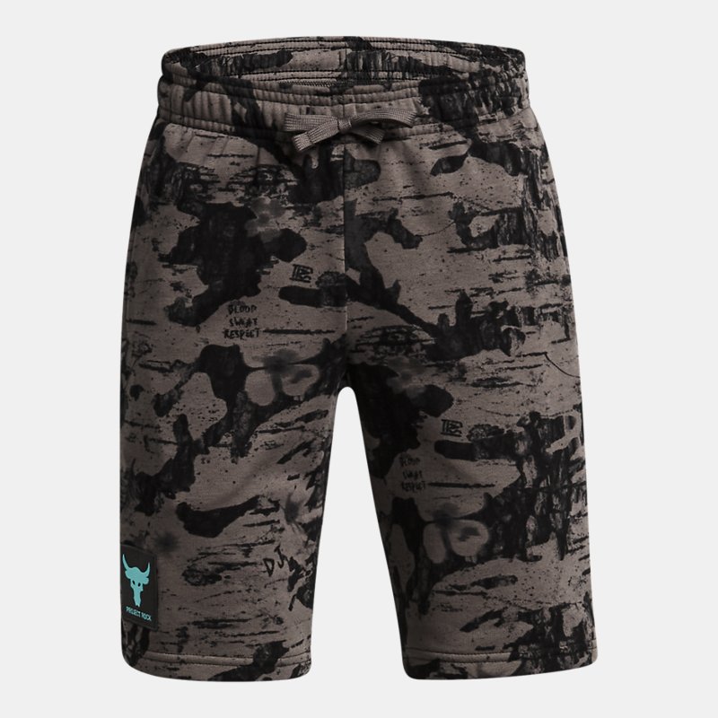 Project Rock Terry Shorts mit Print für Jungen Fresh Clay / Radial Turquoise YXS (122 – 127 cm)
