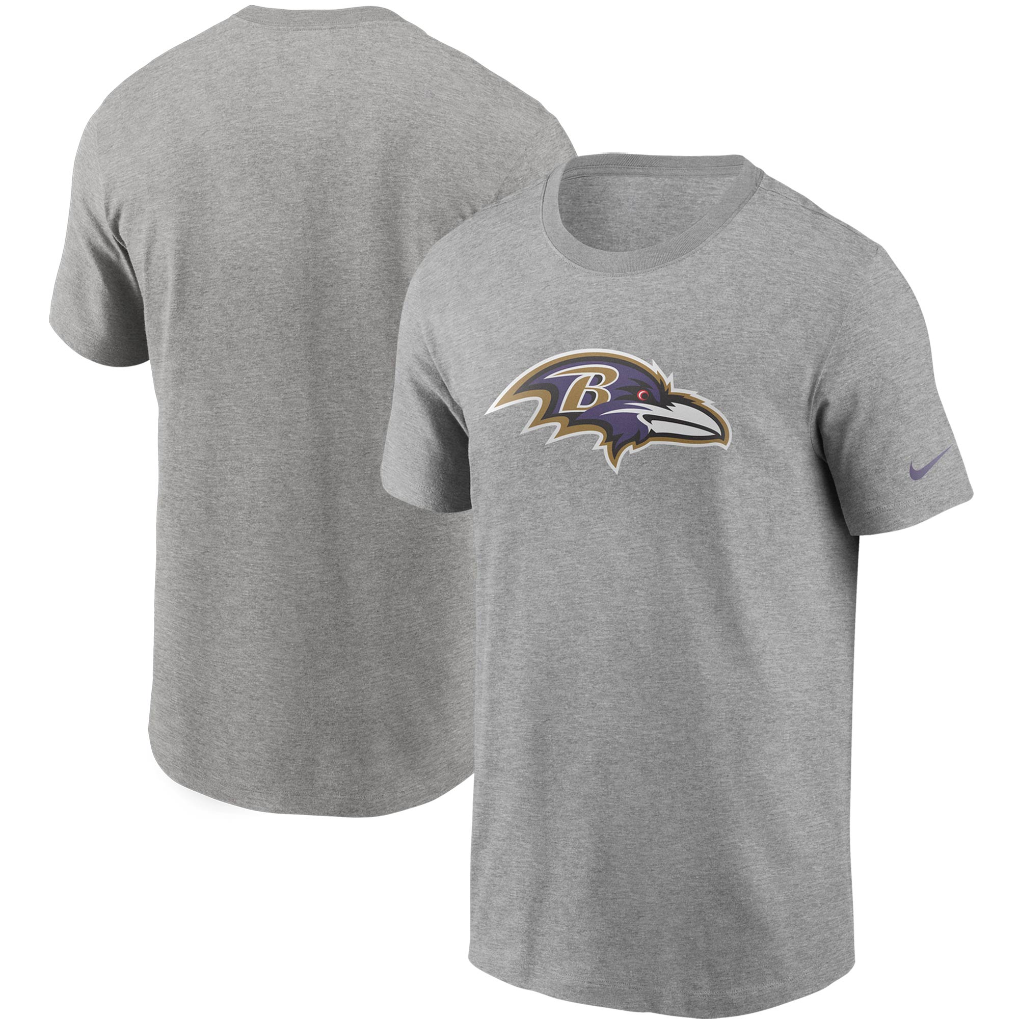 Nike Heathered Grey Baltimore Ravens Primary Logo T-Shirt für Herren