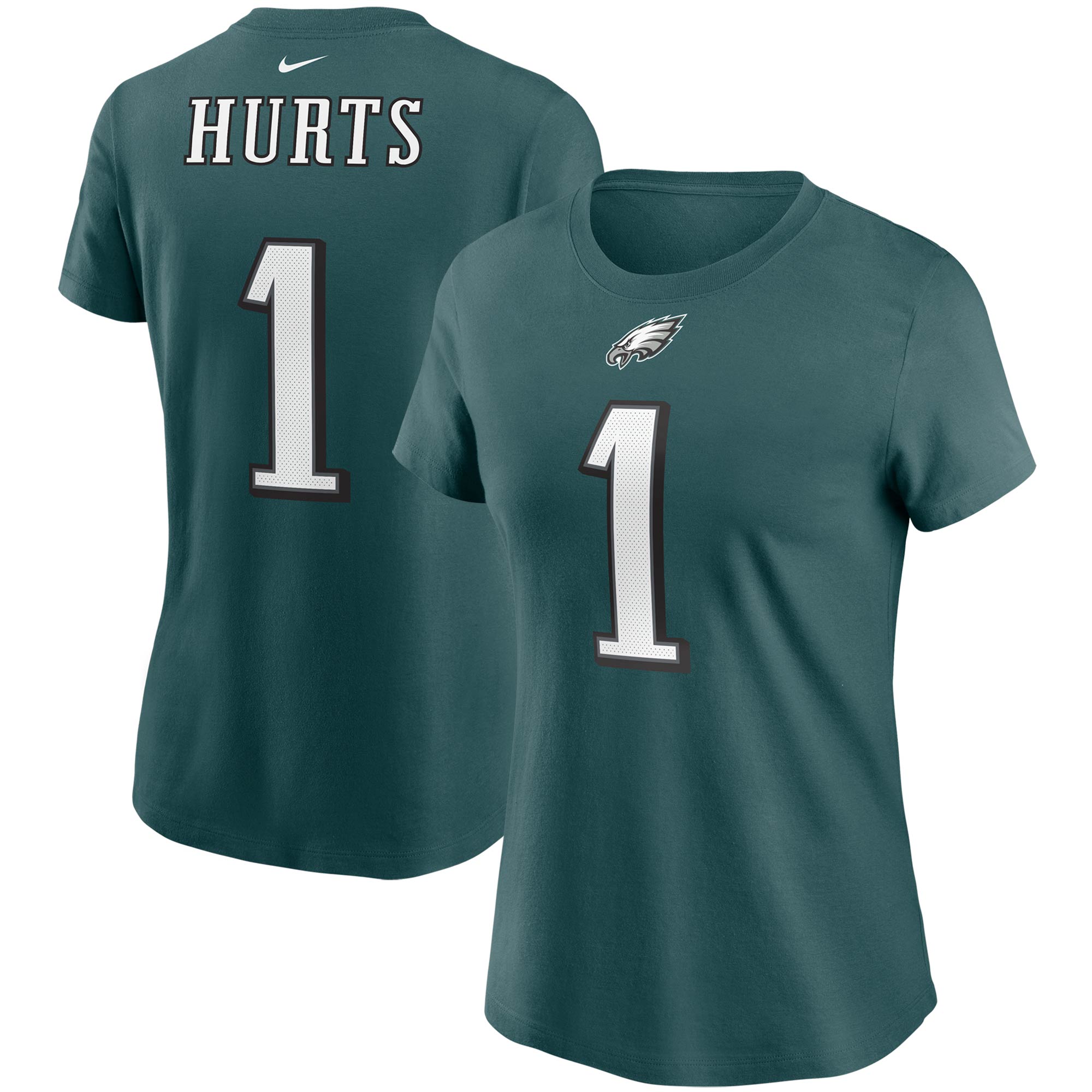 Damen Nike Jalen Hurts Midnight Green Philadelphia Eagles T-Shirt mit Namen und Nummer