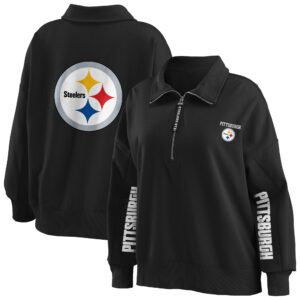 Schwarzes Pittsburgh Steelers-Sweatshirt mit halbem Reißverschluss für Damen von WEAR by Erin Andrews