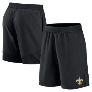 Schwarze Nike New Orleans Saints Stretch-Webshorts für Herren