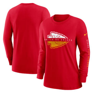 Rotes Nike Kansas City Chiefs Prime Split Langarm-T-Shirt für Damen