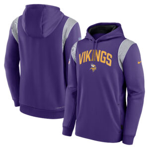 Nike Minnesota Vikings Sideline Athletic Stack Performance-Pullover-Hoodie für Herren, lila