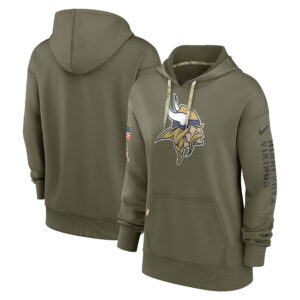 Nike Olive Minnesota Vikings 2022 Salute To Service Performance Pullover-Hoodie für Damen