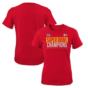 Mädchen Jugend Rot Kansas City Chiefs Super Bowl LVII Champions Foam Finger T-Shirt