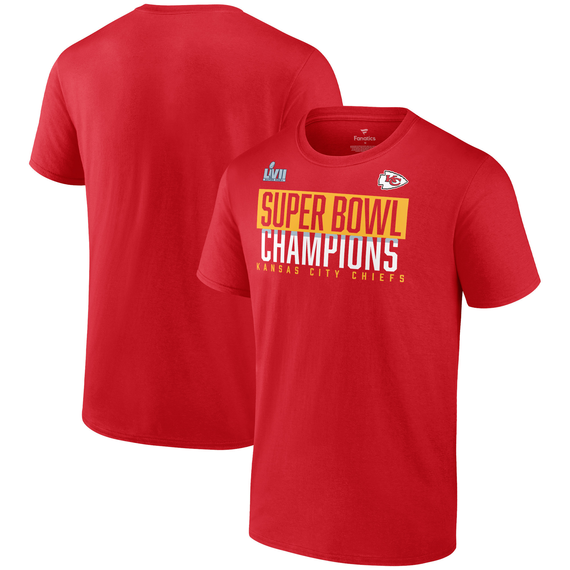 Kansas City Chiefs Super Bowl LVII Champions Fanatics T-Shirt mit Schaumstofffingern, rot, für Herren