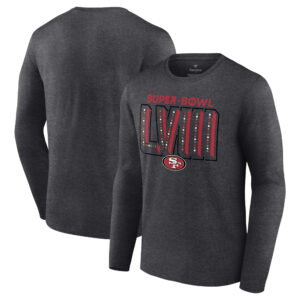 San Francisco 49ers Super Bowl LVIII Local Team Fanatics Langarm-T-Shirt für Herren, Heather Charcoal