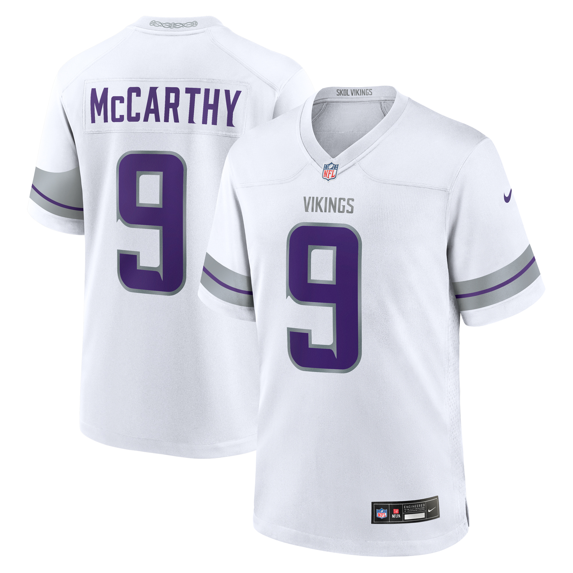 Minnesota Vikings Nike Game Ausweichtrikot – Weiß – J.J. McCarthy – Herren