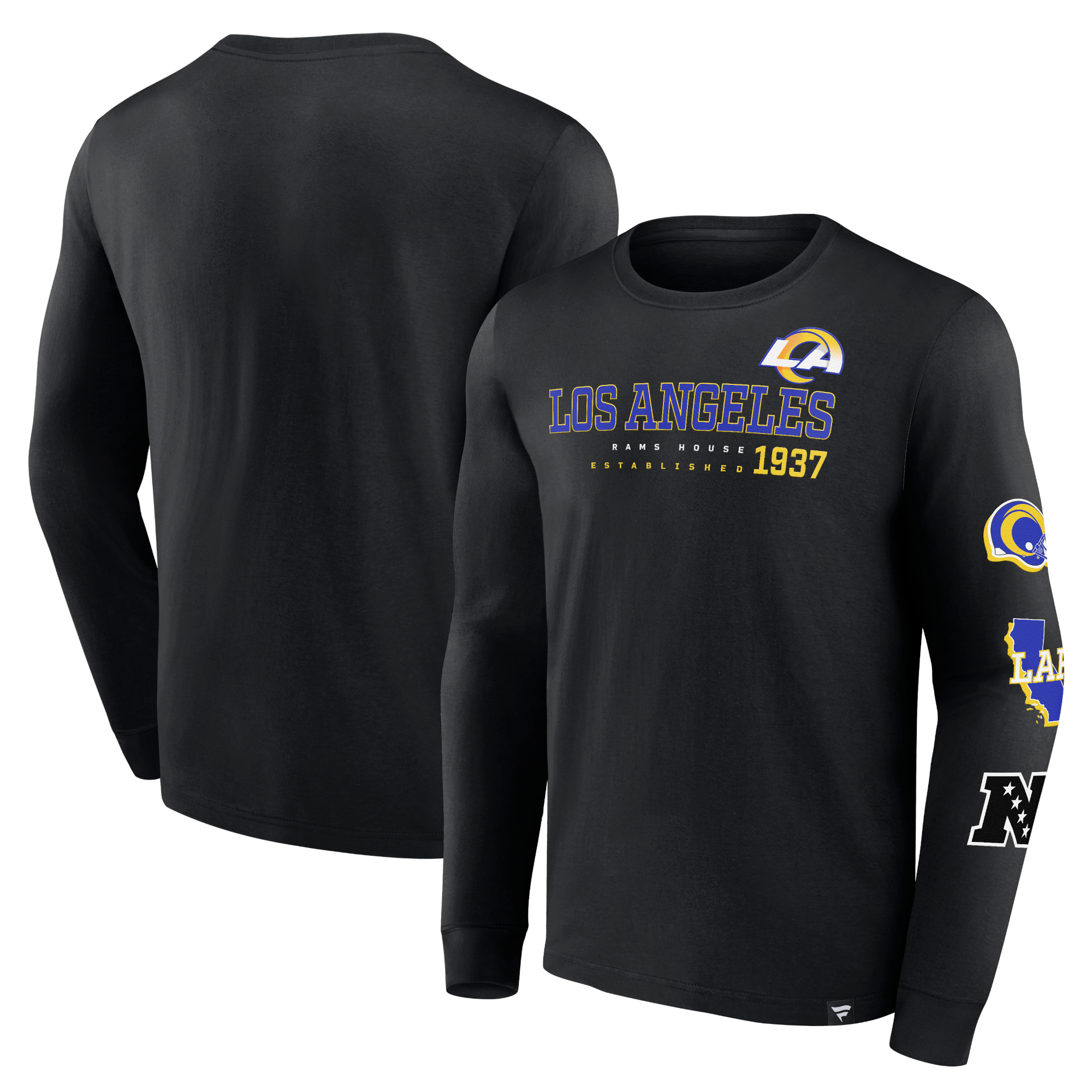 Los Angeles Rams High Whip Pitcher Fanatics Langarm-T-Shirt für Herren, schwarz