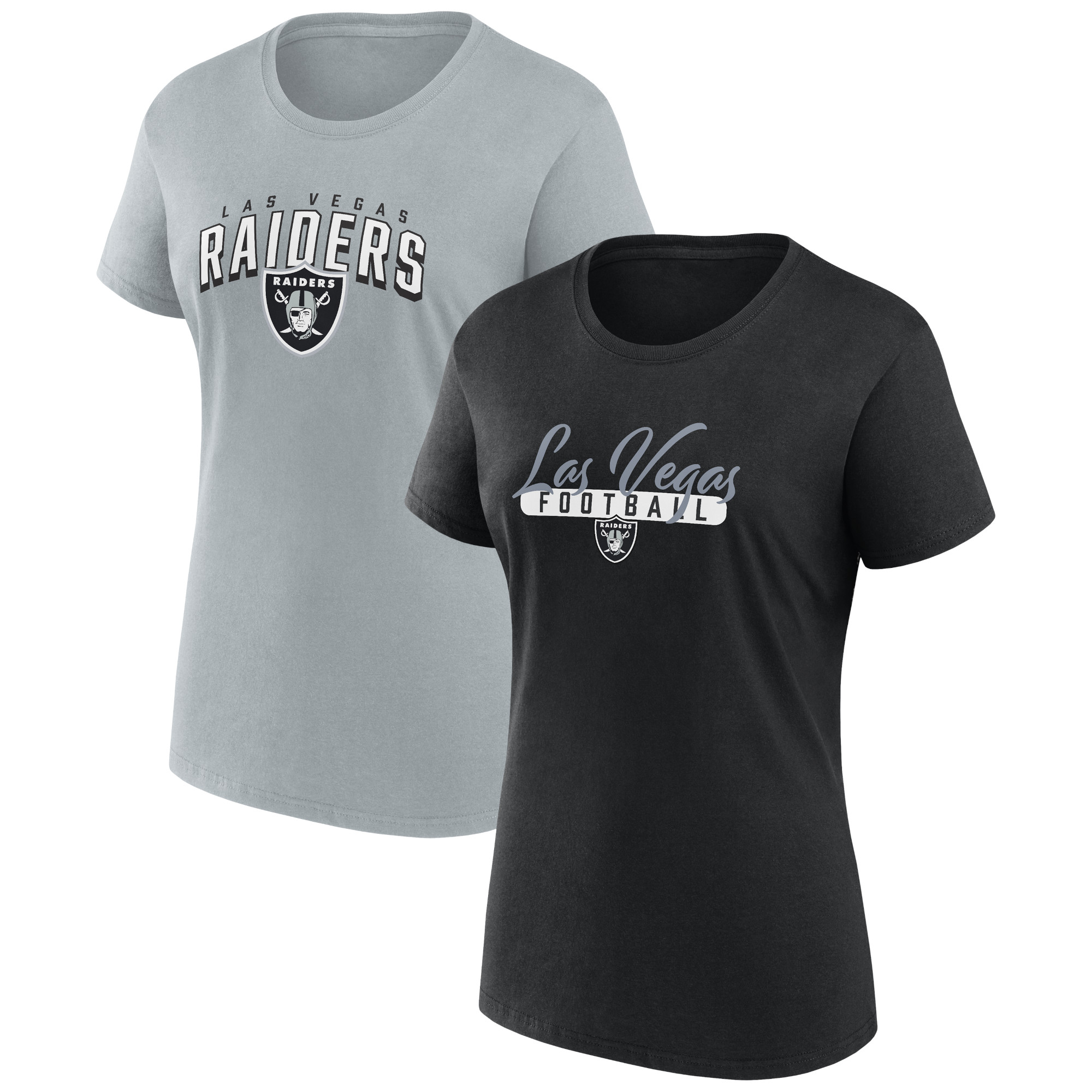 Damen Fanatics Schwarz/Grau Las Vegas Raiders Fan T-Shirt Kombi-Set