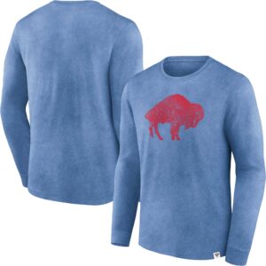 Herren Buffalo Bills Washed Primary Fanatics Heather Royal Langarm-T-Shirt