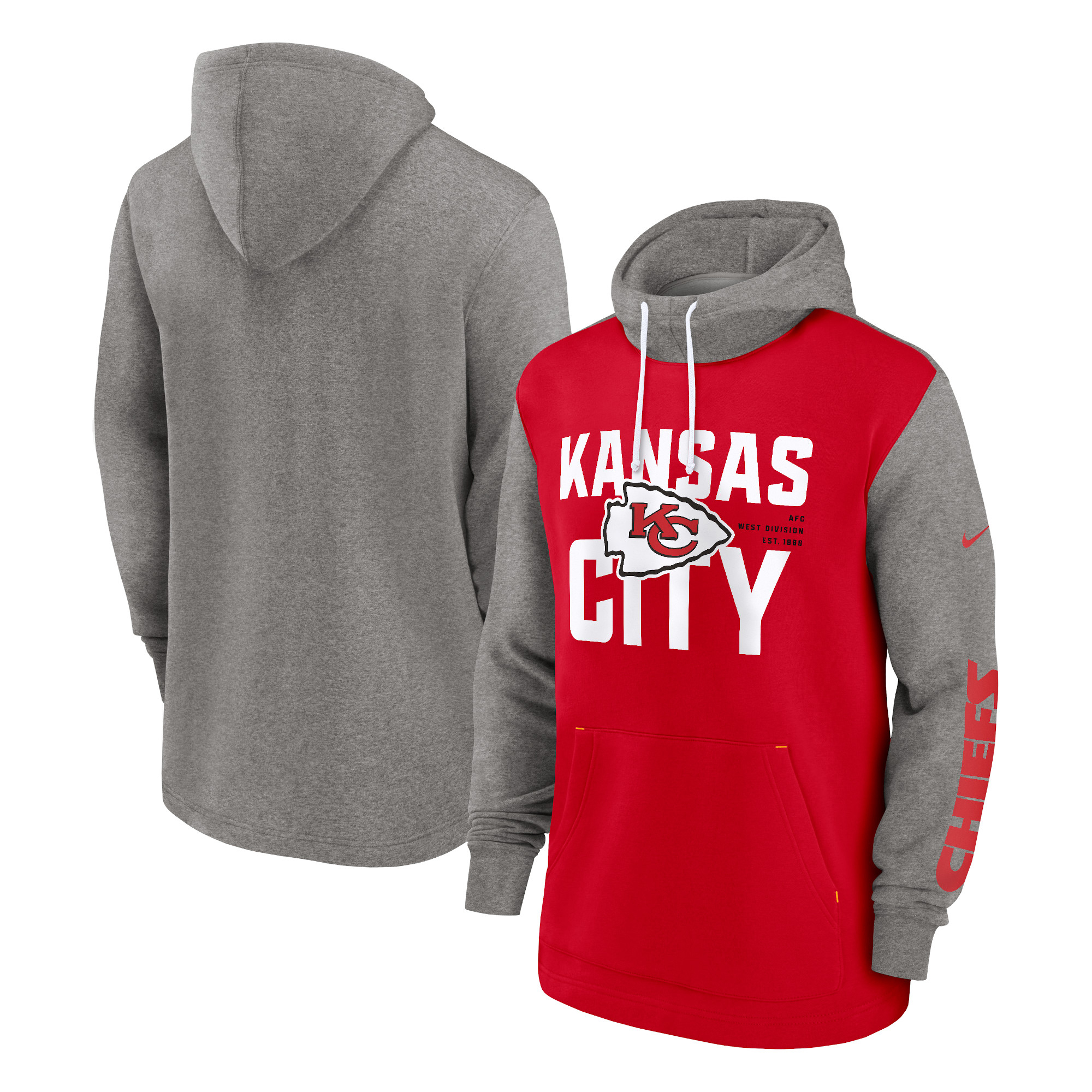Nike Red Kansas City Chiefs Fashion Color Block Pullover Hoodie für Herren