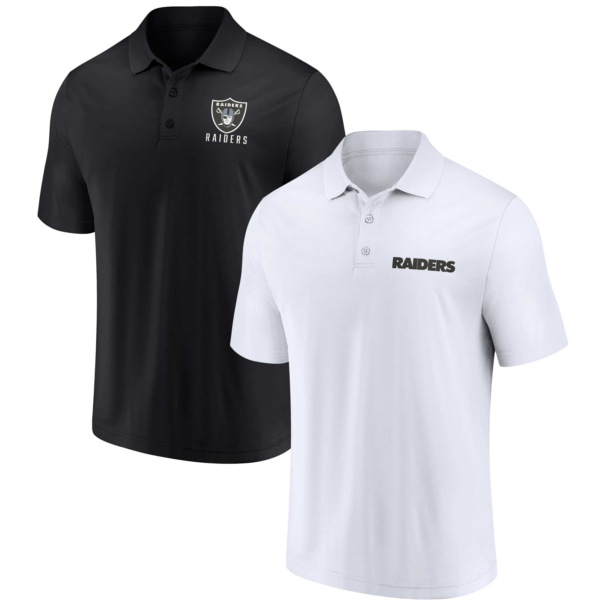 Herren Fanatics Weiß/Schwarz Las Vegas Raiders Lockup 2er-Pack Polo-Set