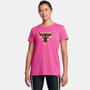 Project Rock Underground Core T-Shirt für Damen Astro Rosa / Schwarz XL