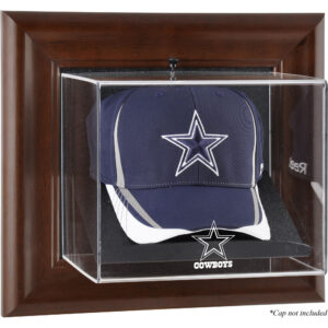 Dallas Cowboys – Wandmontierbare Baseballkappen-Vitrine in Braun