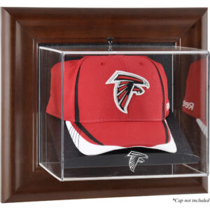 Atlanta Falcons – Wandmontierbare Vitrine für Baseballkappen in Braun