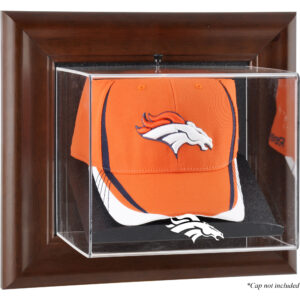 Wandmontierbare Baseballkappen-Vitrine der Denver Broncos in Braun