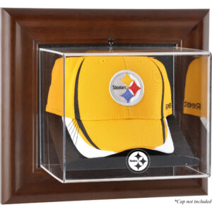 Pittsburgh Steelers – Wandmontierbare Baseballkappen-Vitrine in Braun