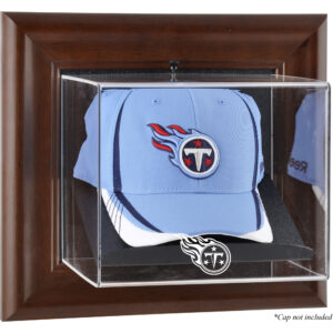 Tennessee Titans – Wandmontierbare Baseballkappen-Vitrine in Braun