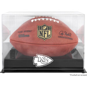 Kansas City Chiefs – Schwarze Vitrine mit Football-Logo und verspiegelter Rückseite