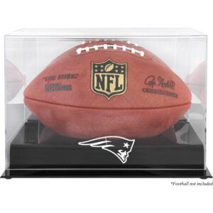 Vitrine mit Football-Logo der New England Patriots in Schwarz mit verspiegelter Rückseite