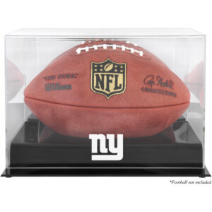 Vitrine mit Football-Logo der New York Giants in Schwarz mit verspiegelter Rückseite